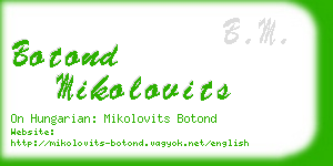 botond mikolovits business card